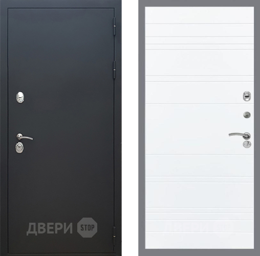 Дверь Рекс (REX) 5 Черный Муар Line Силк Сноу в Коломне