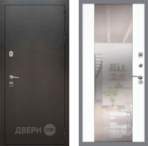 Дверь Рекс (REX) 5 Серебро Антик СБ-16 Зеркало Силк Сноу в Коломне