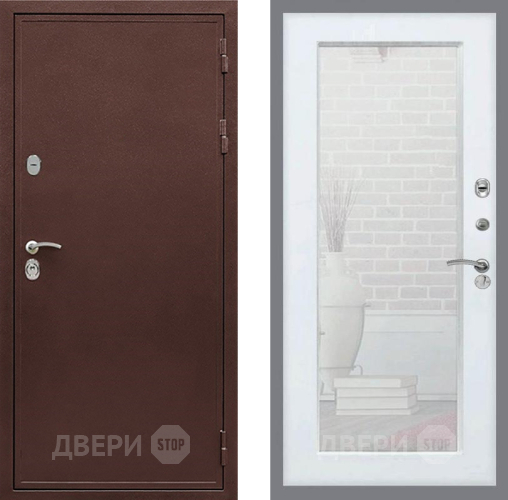 Дверь Рекс (REX) 5А Зеркало Пастораль Белый ясень в Коломне