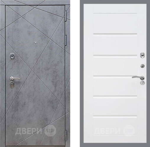 Дверь Рекс (REX) 13 Бетон Темный Сити Белый ясень в Коломне