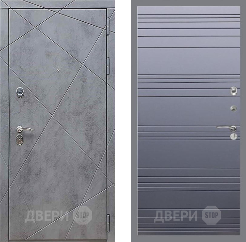 Дверь Рекс (REX) 13 Бетон Темный Line Силк титан в Коломне