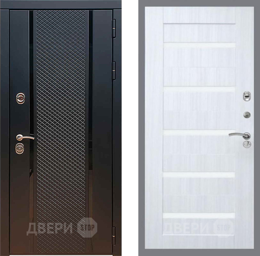 Входная металлическая Дверь Рекс (REX) 25 СБ-14 стекло белое Сандал белый в Коломне