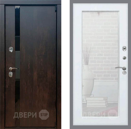 Входная металлическая Дверь Рекс (REX) 26 Зеркало Пастораль Белый ясень в Коломне