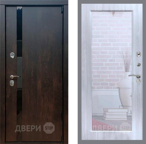 Входная металлическая Дверь Рекс (REX) 26 Зеркало Пастораль Сандал белый в Коломне
