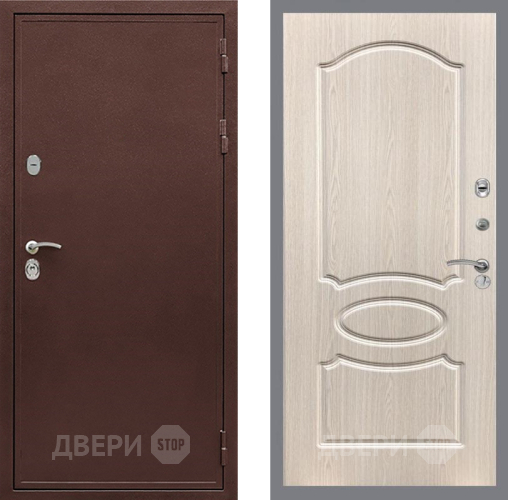 Входная металлическая Дверь Рекс (REX) 5 металл 3 мм FL-128 Беленый дуб в Коломне